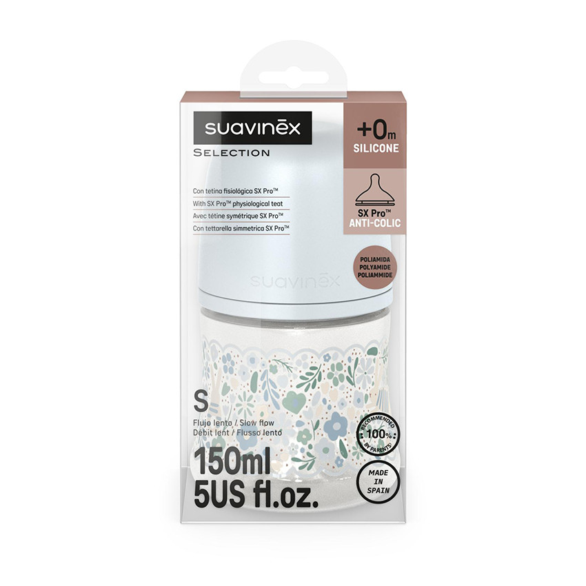 Biberon physiologique SX PRO S 150ml Wonderland Liberty bleu 
