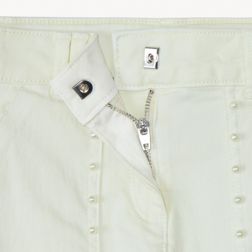 Brede jeans met zakken en parelmoer kralen voor meisjes 