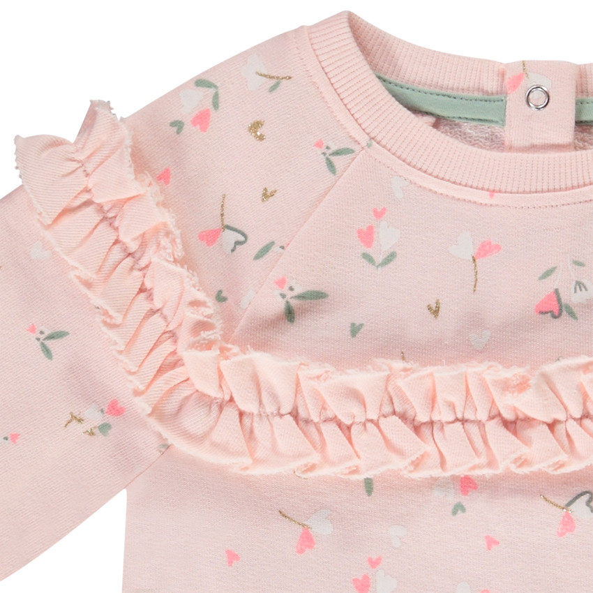 Sweat en molleton imprimé floral pour bébé fille 