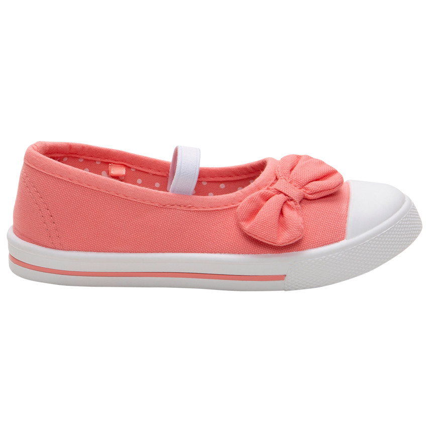 Babies roses en toile à noeud et lanière élastiquée du 24 au 35 