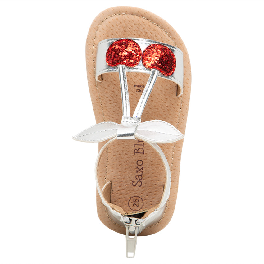 Zilveren sandalen met kers van pailletjes 