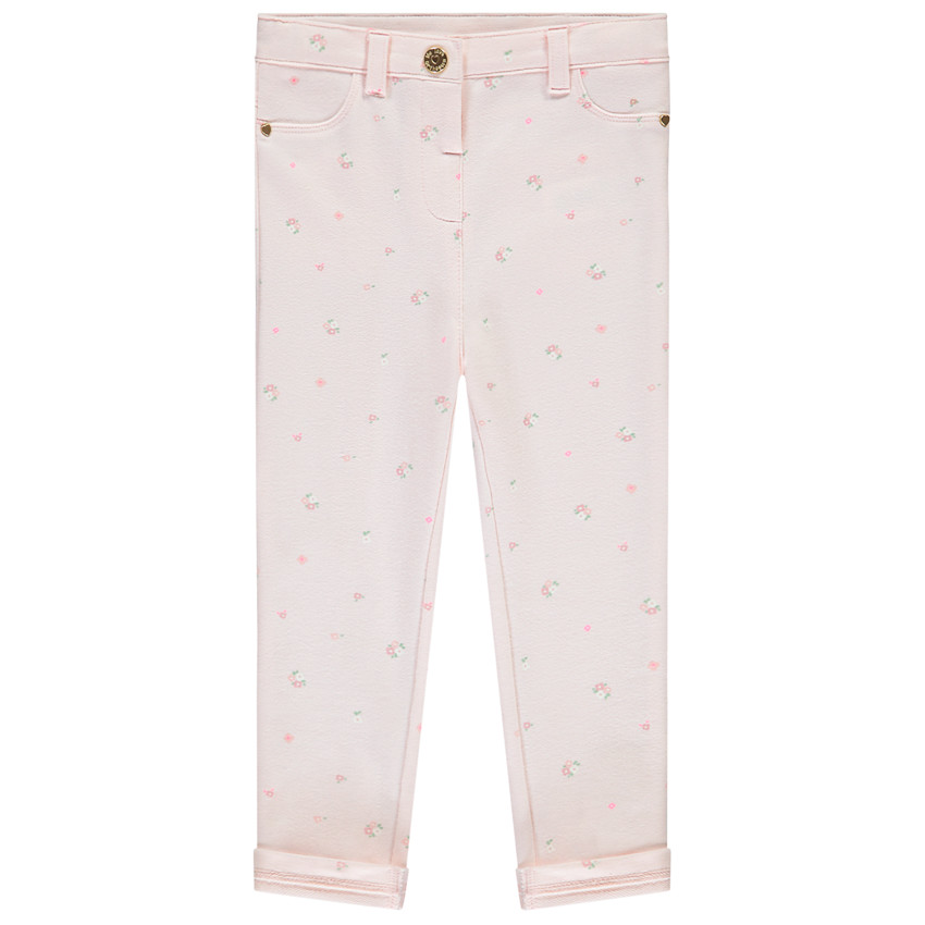 Broek in fleece met print meisjes 