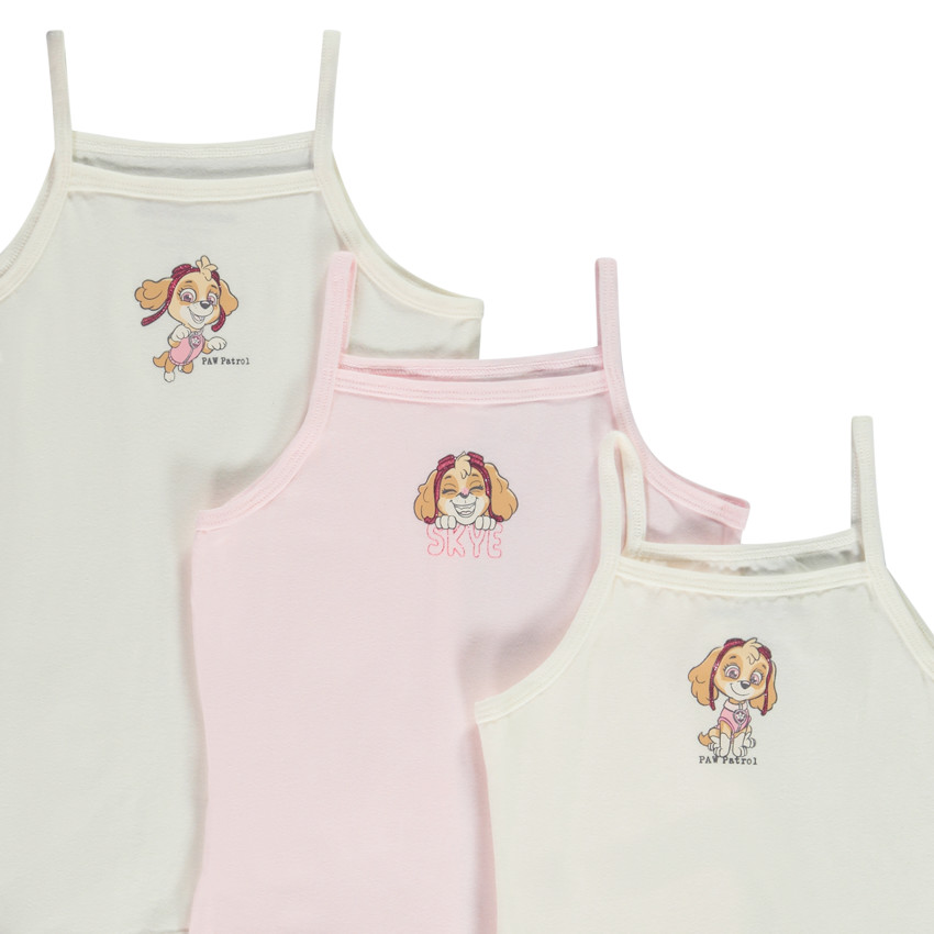 Lot de 3 maillots de corps à bretelles Stella Pat'Patrouille pour fille 