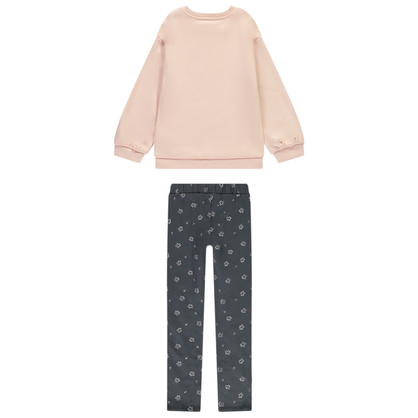 Joggingensemble fleece met bloemen voor meisjes 