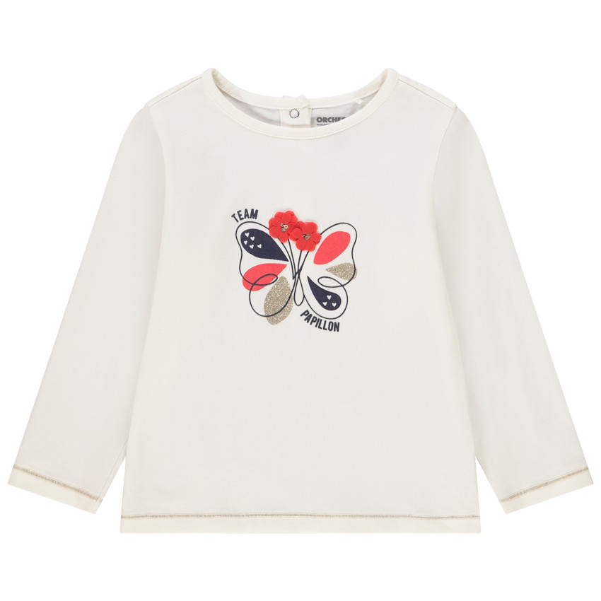 T-shirt manches longues print papillon pour bébé fille 