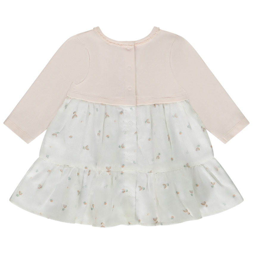 Robe effet 2 en 1 imprimé arcs-en-ciel pour bébé fille 