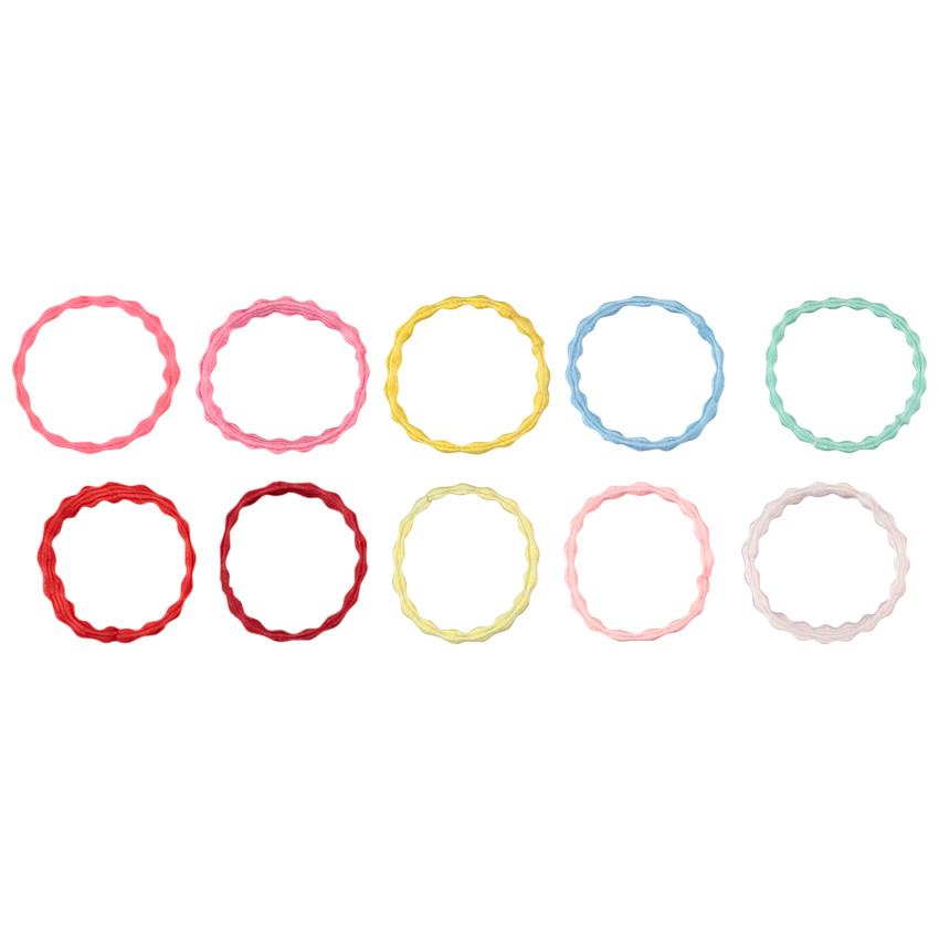 Set van 10 gekleurde en festonelastieken voor meisjes 
