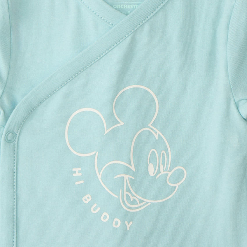 Set van 3 korte mouw Mickey Disney rompertjes voor baby jongens (verschillende openingen afhankelijk van de leeftijd) 