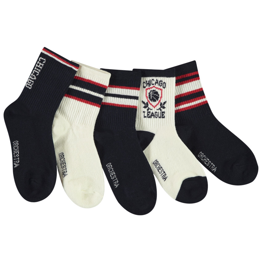 Lot de 5 paires de chaussettes tricolores pour garçon 