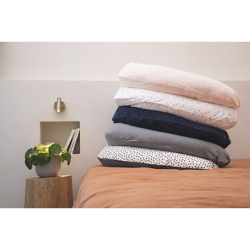 Housse coussin d'allaitement 160cm - Gris chiné 