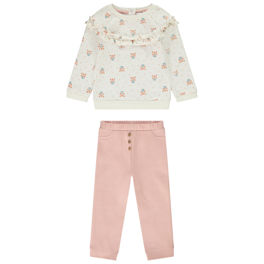 Tweedelige set met fantasieprint voor baby meisjes 