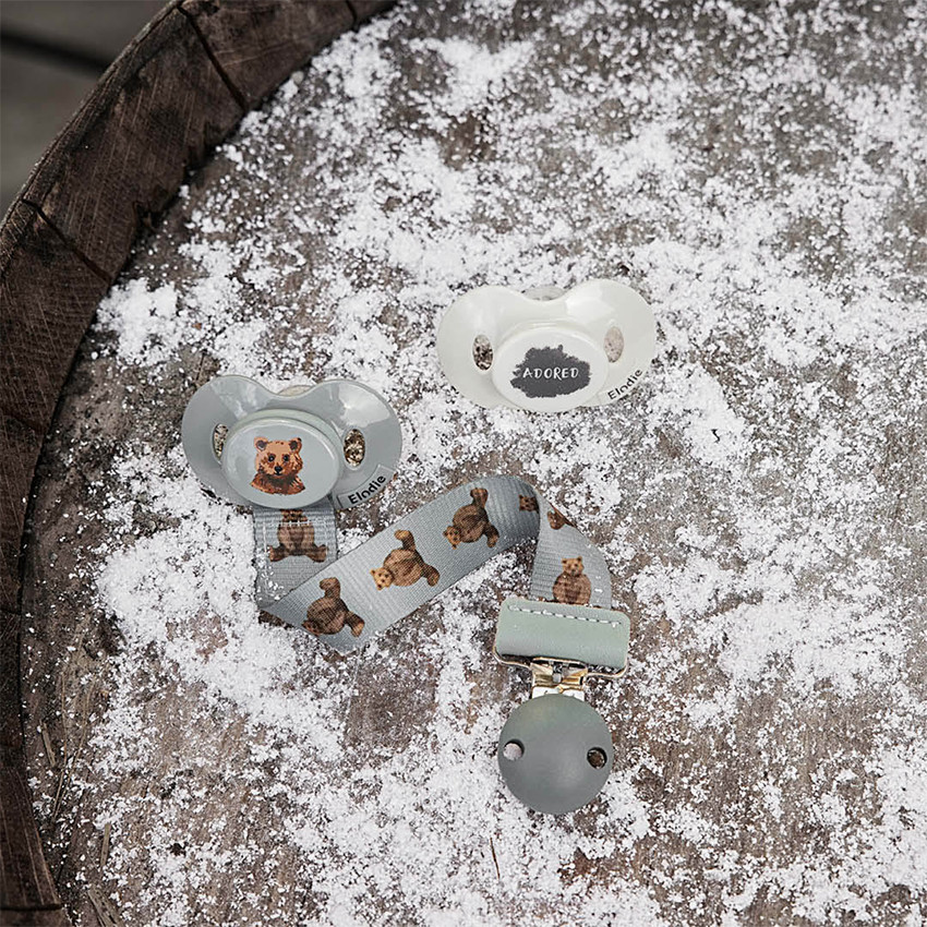 Attache-sucette en bois billy the bear 