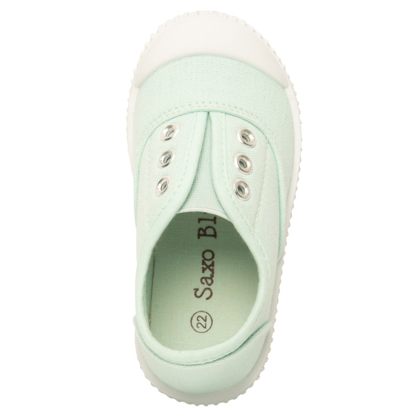 Baskets basses aqua en toile sans lacets 