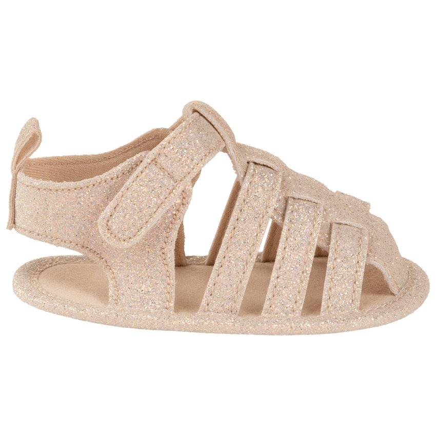 Gesloten en glinsterende sandalen met klittenband voor meisjes 