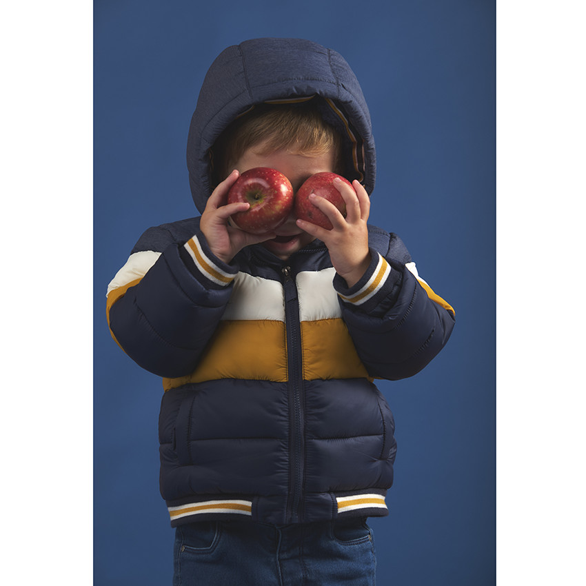 Doudoune matelassée à capuche effet colorblock et doublure en sherpa pour bébé garçon 