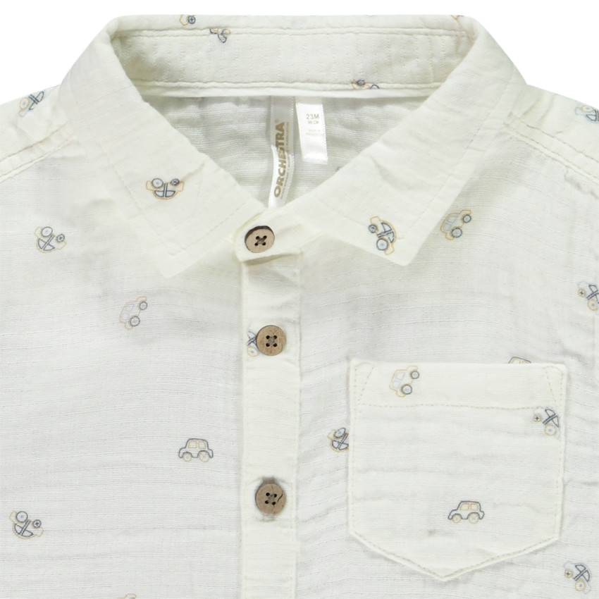 Chemise manches longues imprimé voitures pour bébé garçon 