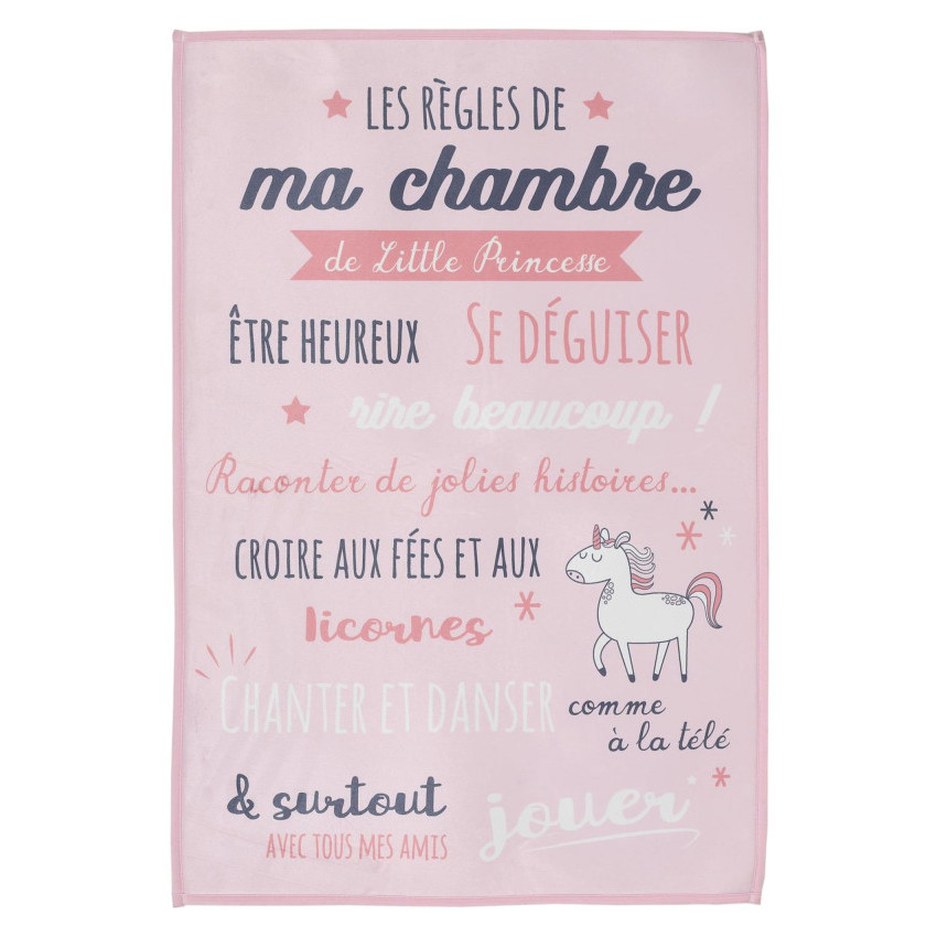 Tapis règles de la chambre 60 x 90 cm - Rose 