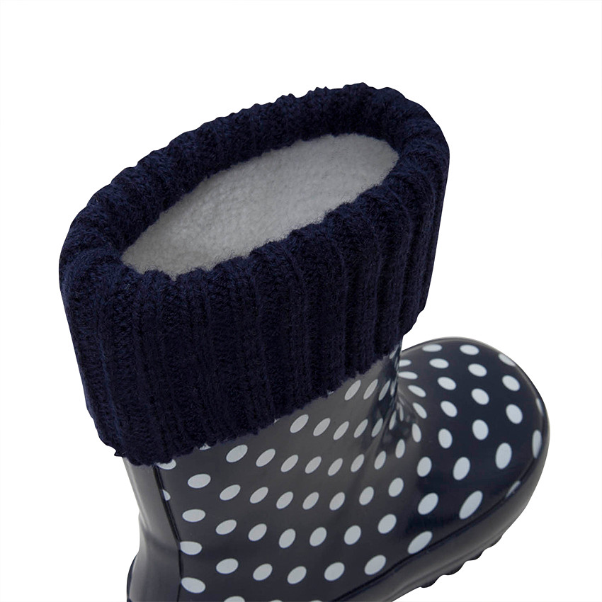 Bottes de pluie en caoutchouc avec col en tricot et intérieur fourré du 24 au 29 