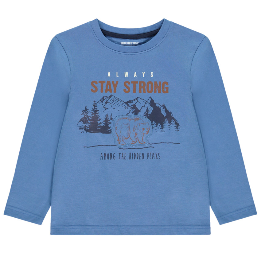 Lange mouwen T-shirt met patch beer voor jongens 