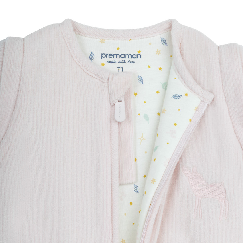 Gigoteuse à manches amovibles en velours côtelé TOG 3.5 biche rose 