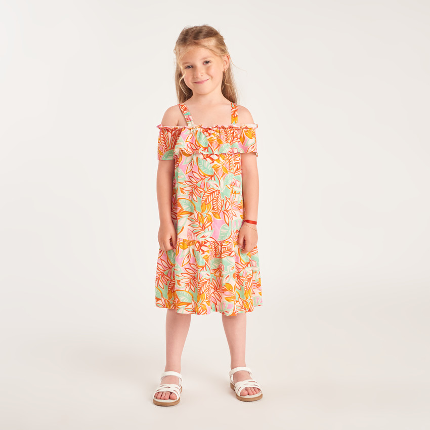 Robe à bretelles imprimée fantaisie fille 
