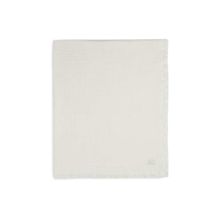Couverture Muslin fringe 120 x 120 cm Ivory 