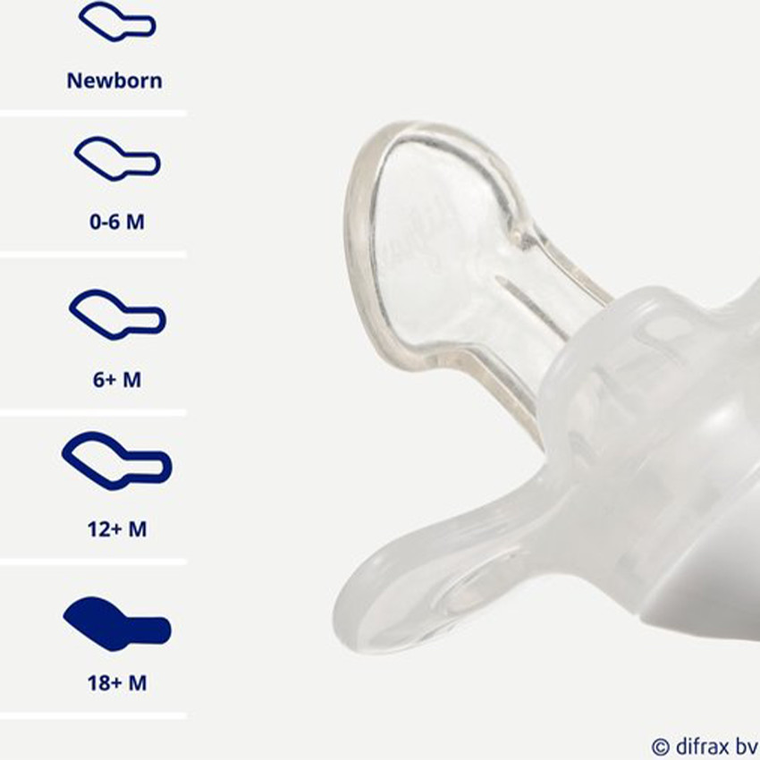Fopspeen silicone natural 0-6m Rasperry 