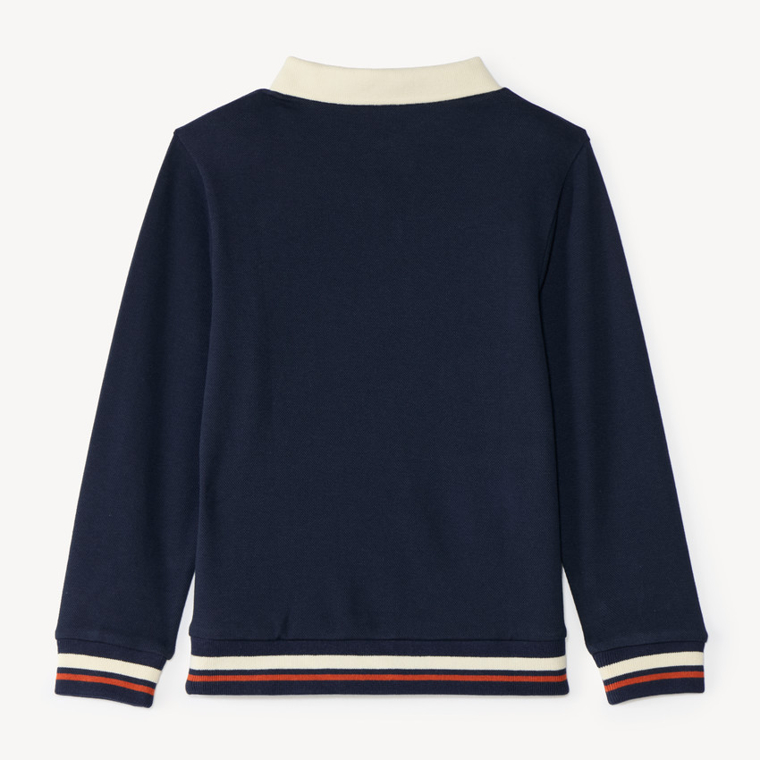 Vintage stijl poloshirt jongens met lange mouwen 