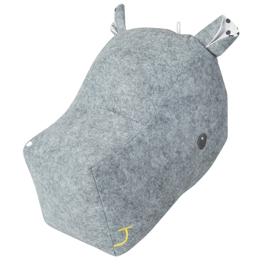 Tête d'hippopotame fantaisie à fixer au mur 