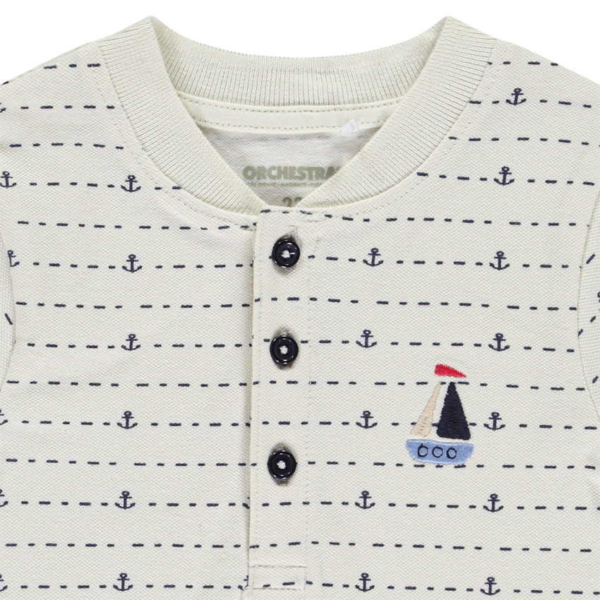 Poloshirt met korte mouwen en ankerprint voor jongen 
