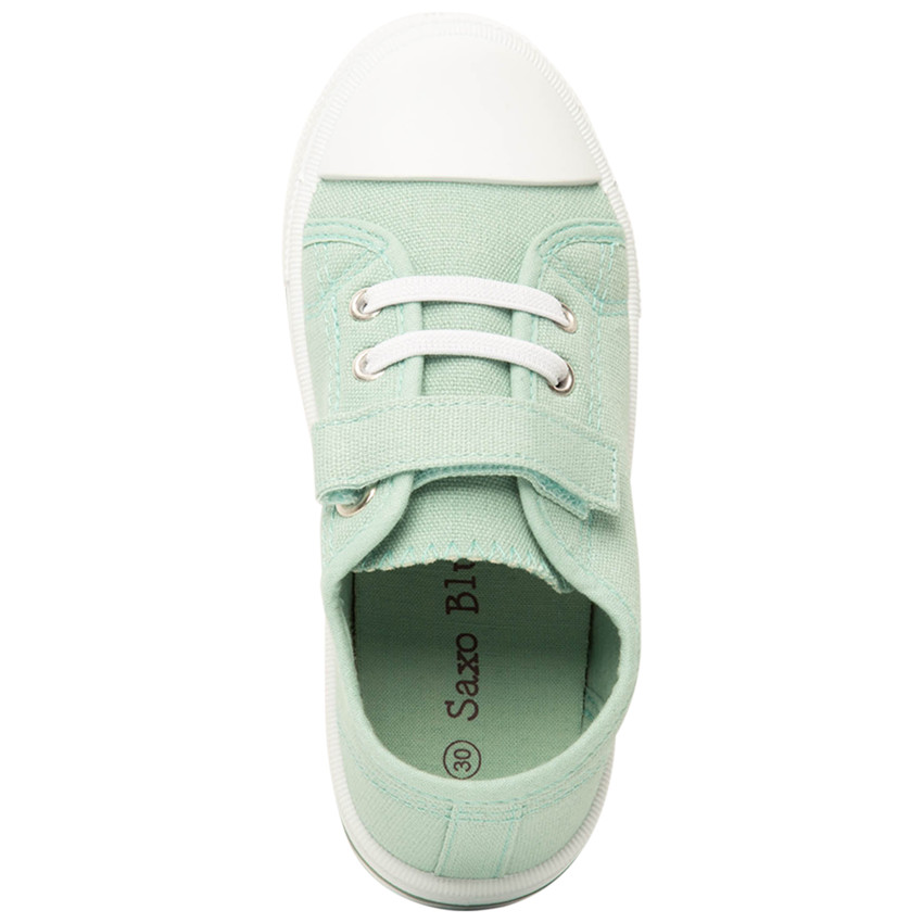 Lage sneakers van stof met elastische veters en klittenband voor baby jongen 