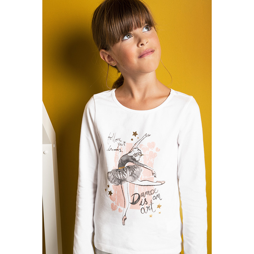 Pyjama en jersey print danseuse pour enfant fille 