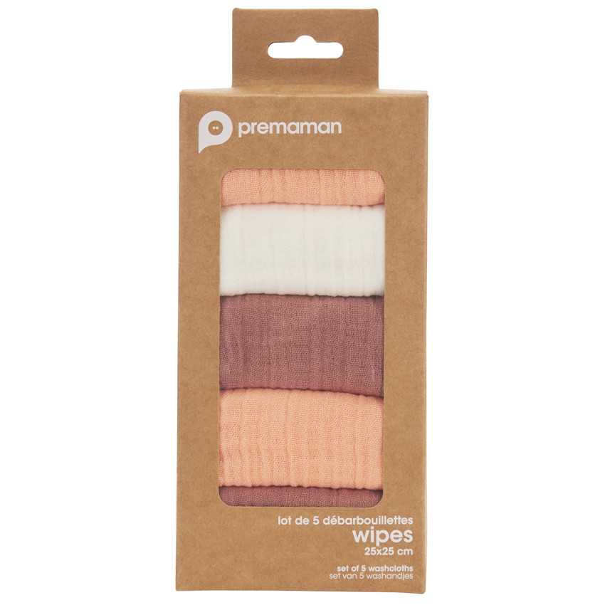 Set van 5 tetra handdoeken 25 x 25 cm 