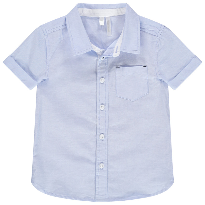 Chemise manches courtes à poche plaquée 