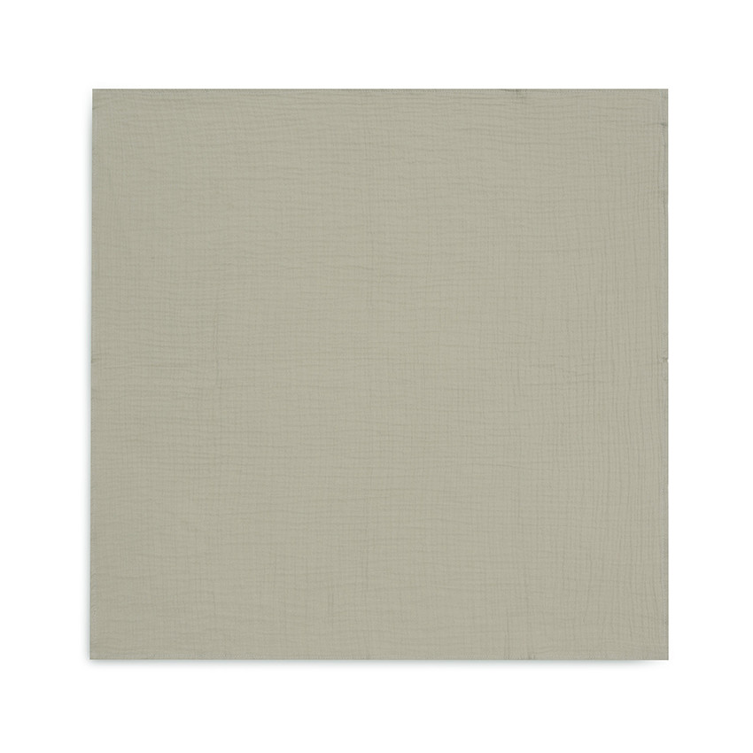 Lange tétra gaze de coton Olive Green/Ivory 70 x 70cm 4 pcs 
