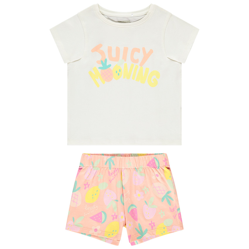 Set van korte pyjama met fruitmotieven voor meisjes 