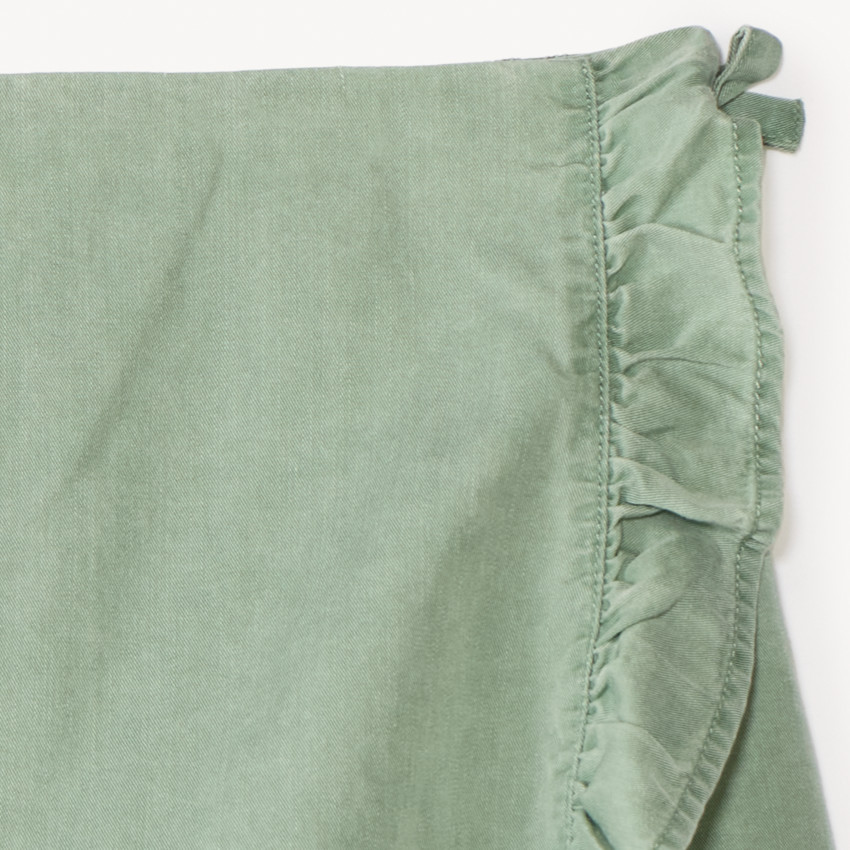 Jupe short uni en Tencel avec volants pour fille  