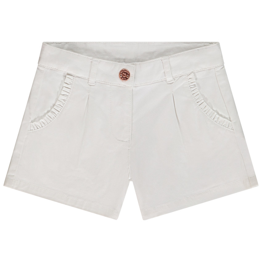 Short en twill avec poches volantées pour fille 