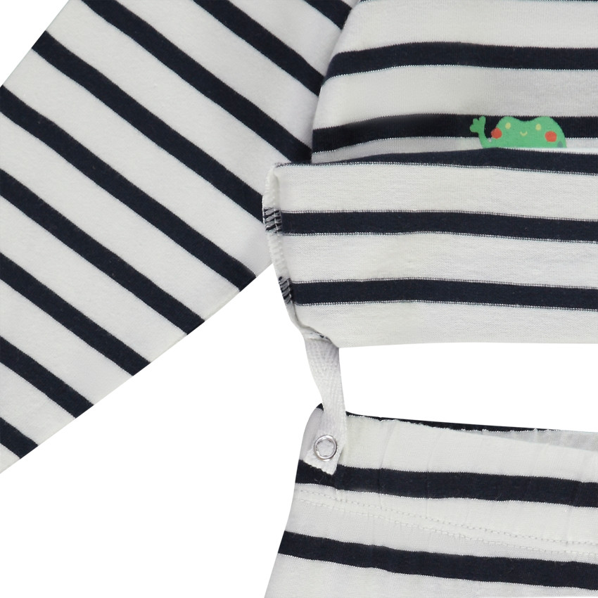 Ensemble 2 pièces en jersey rayé avec print grenouilles pour bébé garçon 
