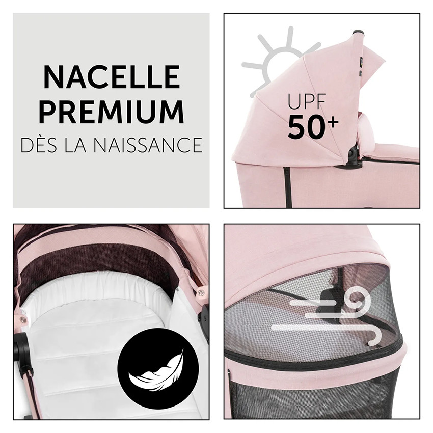 Set Vision X Poussette + Nacelle Melange Rose 