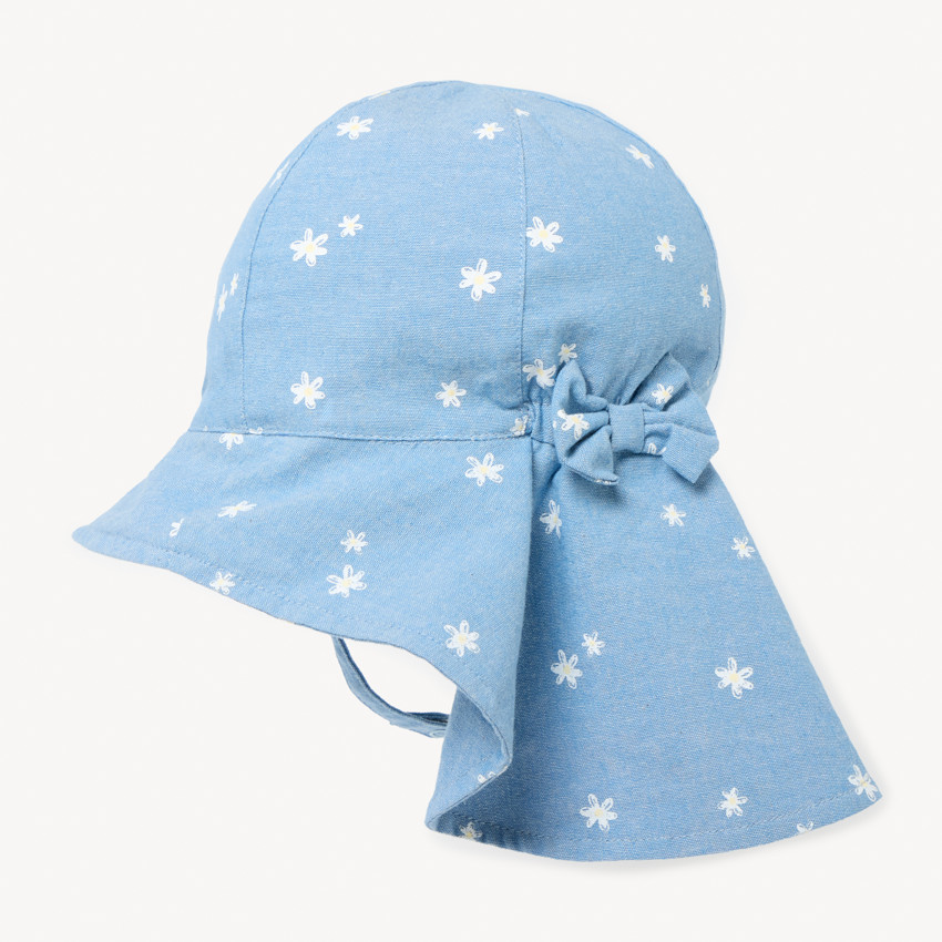 Charlotte saharienne en chambray à fleurs pour bébé fille  