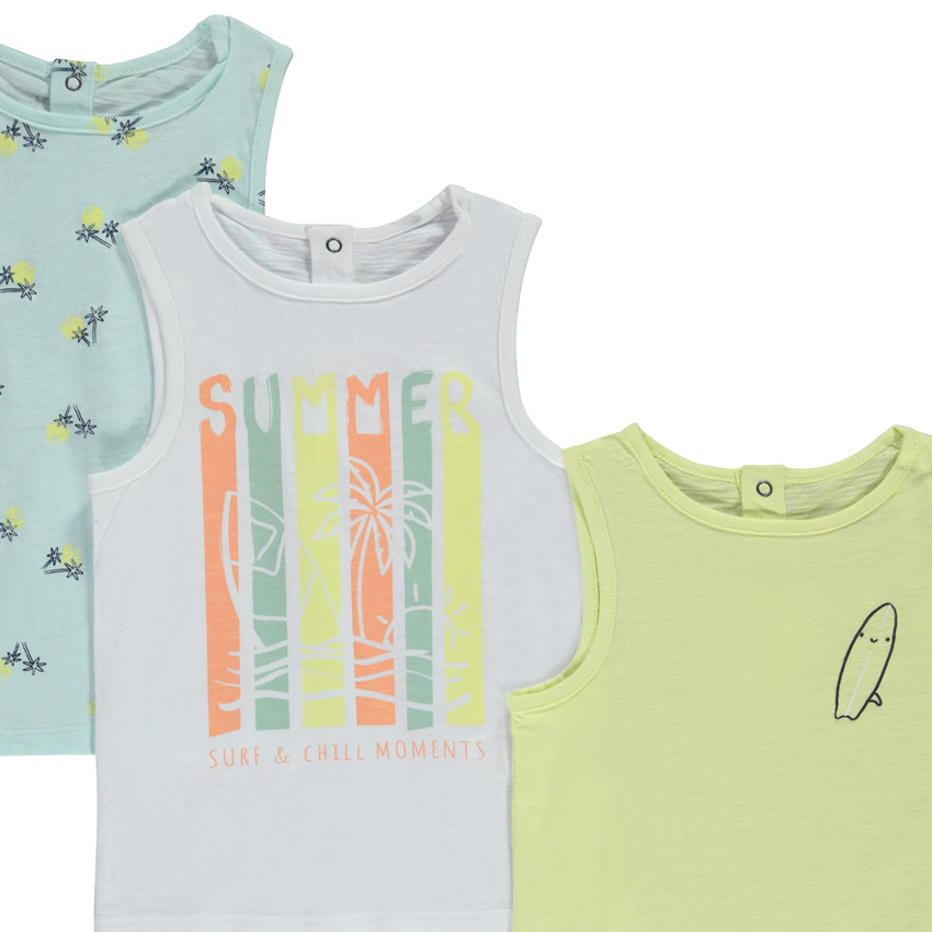 Set van 5 fantasiedebardeur in jersey slub voor babyjongen 