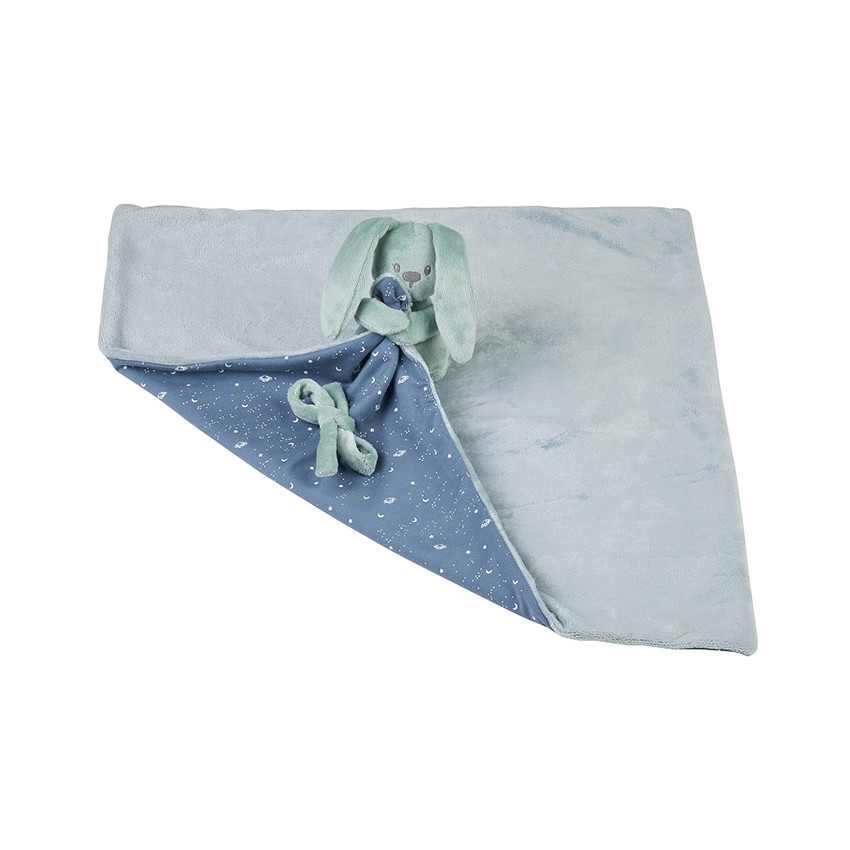 Doudou couverture Lapidou qui brille dans la nuit bleu 