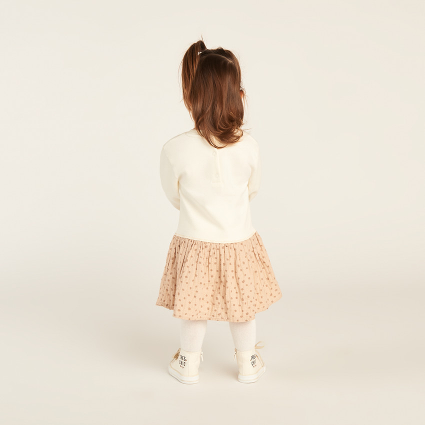 Robe Bi-Matière Fille à Suivre Modèle Genève - Taille 38, Rouge, Occasion Très Bon État
