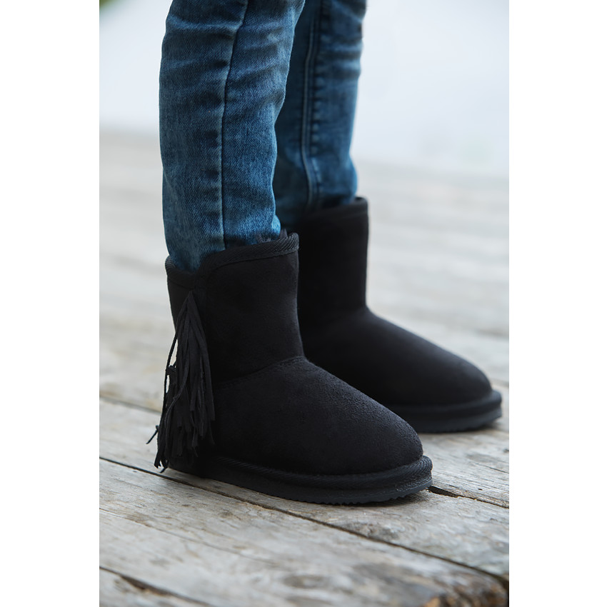 Gevoerde laarsjes vol met franjes en suède-effect van 28 tot 38 