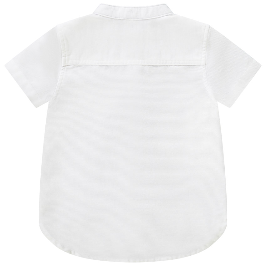 Chemise met korte mouwen en mao kraag met zakdoek voor baby jongen 