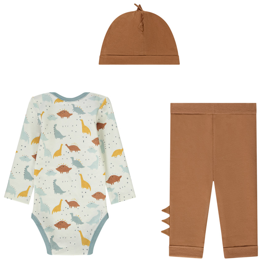 Ensemble 3 pièces imprimé dinosaures pour bébé garçon 
