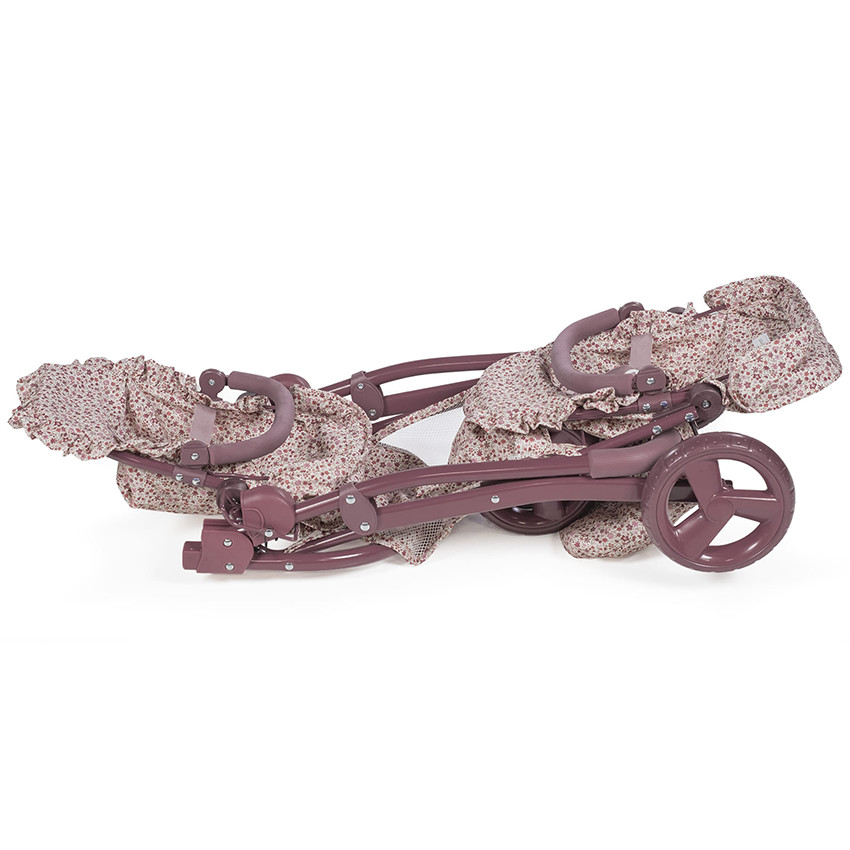 Poussette double pour poupées Cherry Fleurs  
