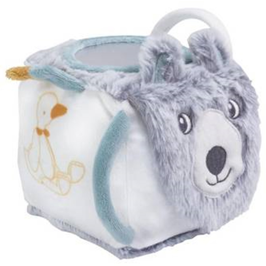 Cube d'activité Buddy Loup - Gris chiné/sauge 