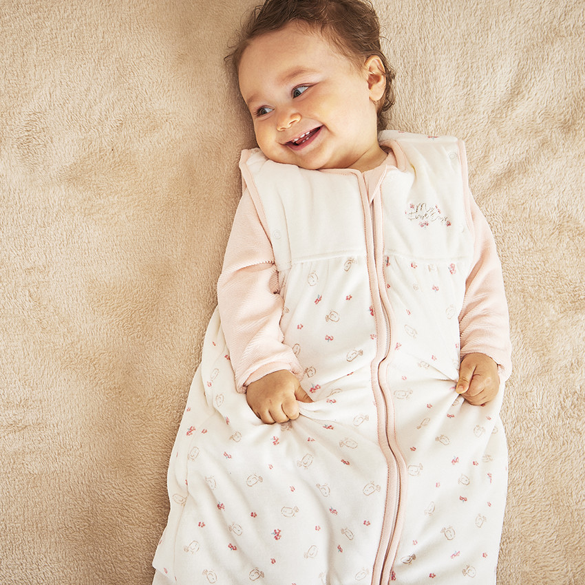 Turbulette en velours imprimé oiseaux TOG 3 pour bébé fille 